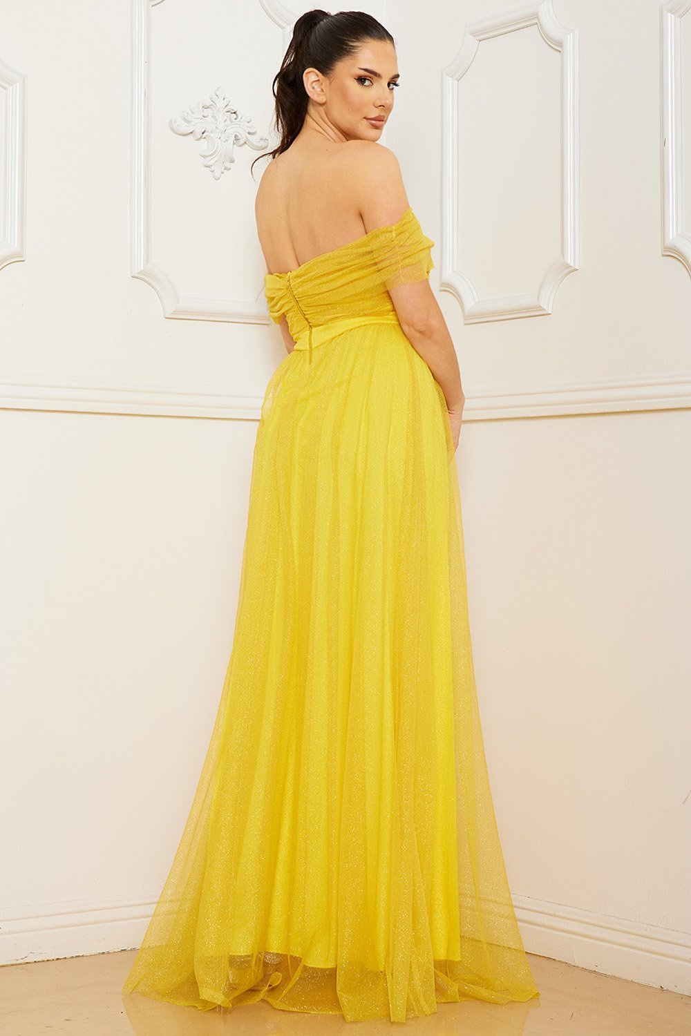 Symphony Dress - Glitter Mesh Tube Top Maxi Dress | Zezebe