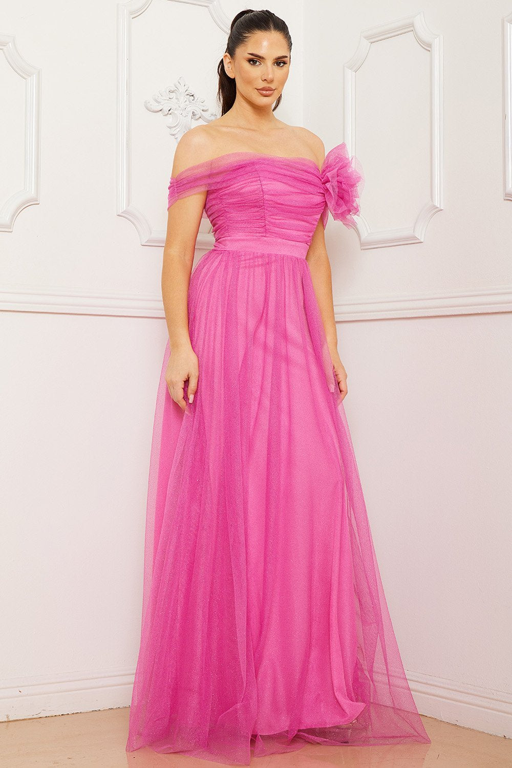 Symphony Dress - Glitter Mesh Tube Top Maxi Dress | Zezebe