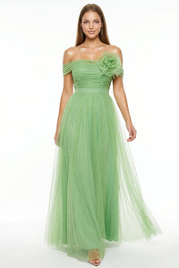 Glitter Mesh Tube Top Maxi Dress