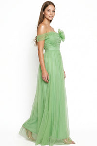 Glitter Mesh Tube Top Maxi Dress