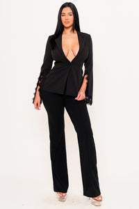 Symphony Jacket- Laced Wide Sleeve Formal Jacket | Zezebe