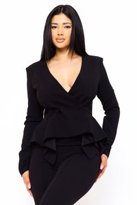 Symphony Jacket - Peplum Side Formal Jacket | Zezebe