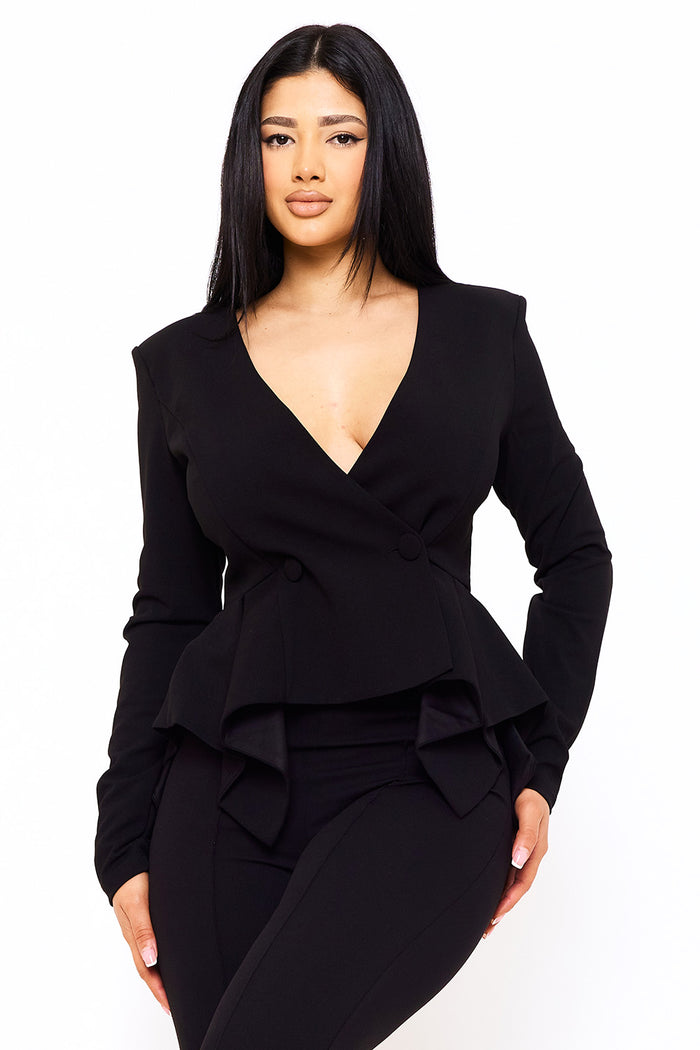 Symphony Jacket - Peplum Side Formal Jacket | Zezebe
