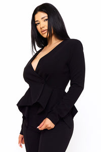 Symphony Jacket - Peplum Side Formal Jacket | Zezebe