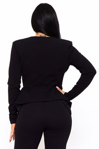 Symphony Jacket - Peplum Side Formal Jacket | Zezebe