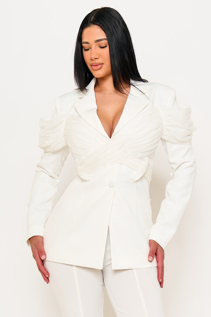 Symphony Jacket- Cross Wrap Around Suit Jacket | Zezebe