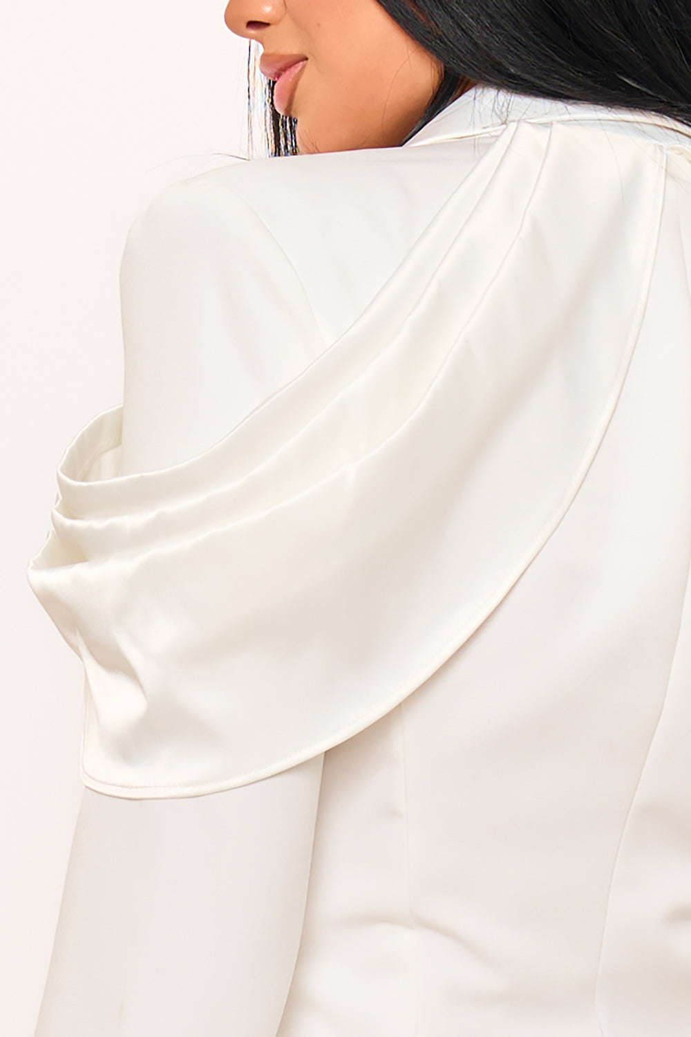 Symphony Dress - Satin And Techno Crepe Contrast Suit Mini Dress | Zezebe