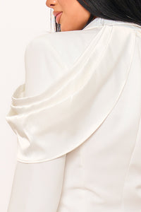 Symphony Dress - Satin And Techno Crepe Contrast Suit Mini Dress | Zezebe