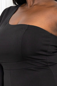 Symphony Jumpsuit - Ruffle Side One Shoulder Plus Size Night Out Jumpsuit | Zezebe