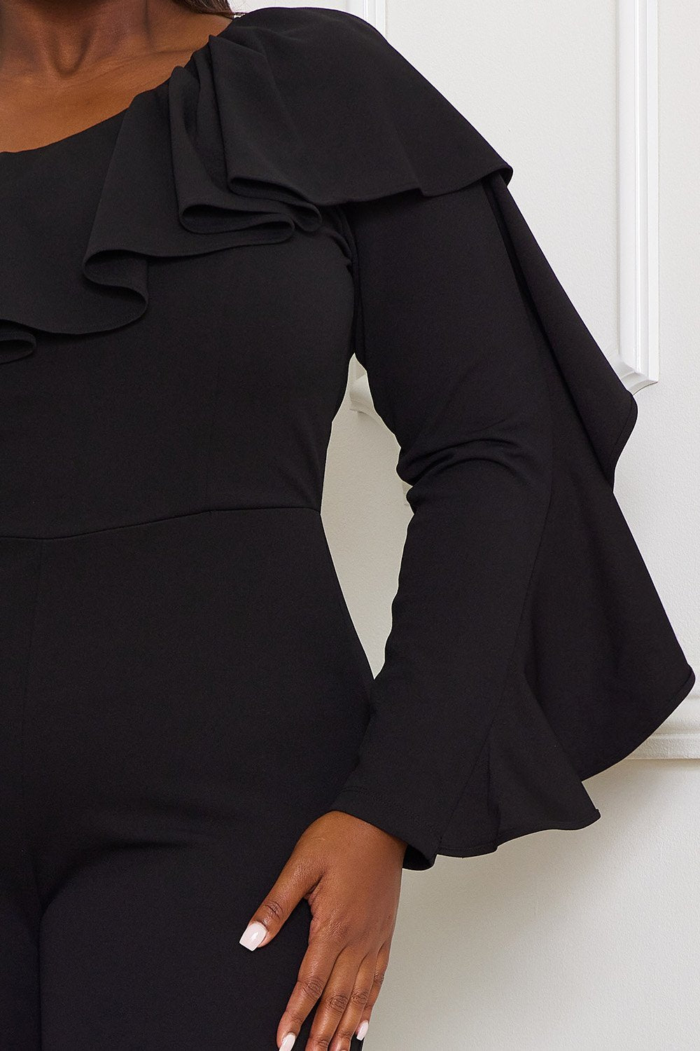 Symphony Jumpsuit - Ruffle One Shoulder Plus Size Night Out Jumpsuit | Zezebe