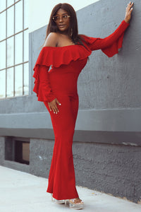 Symphony Jumpsuit - Ruffle One Shoulder Plus Size Night Out Jumpsuit | Zezebe