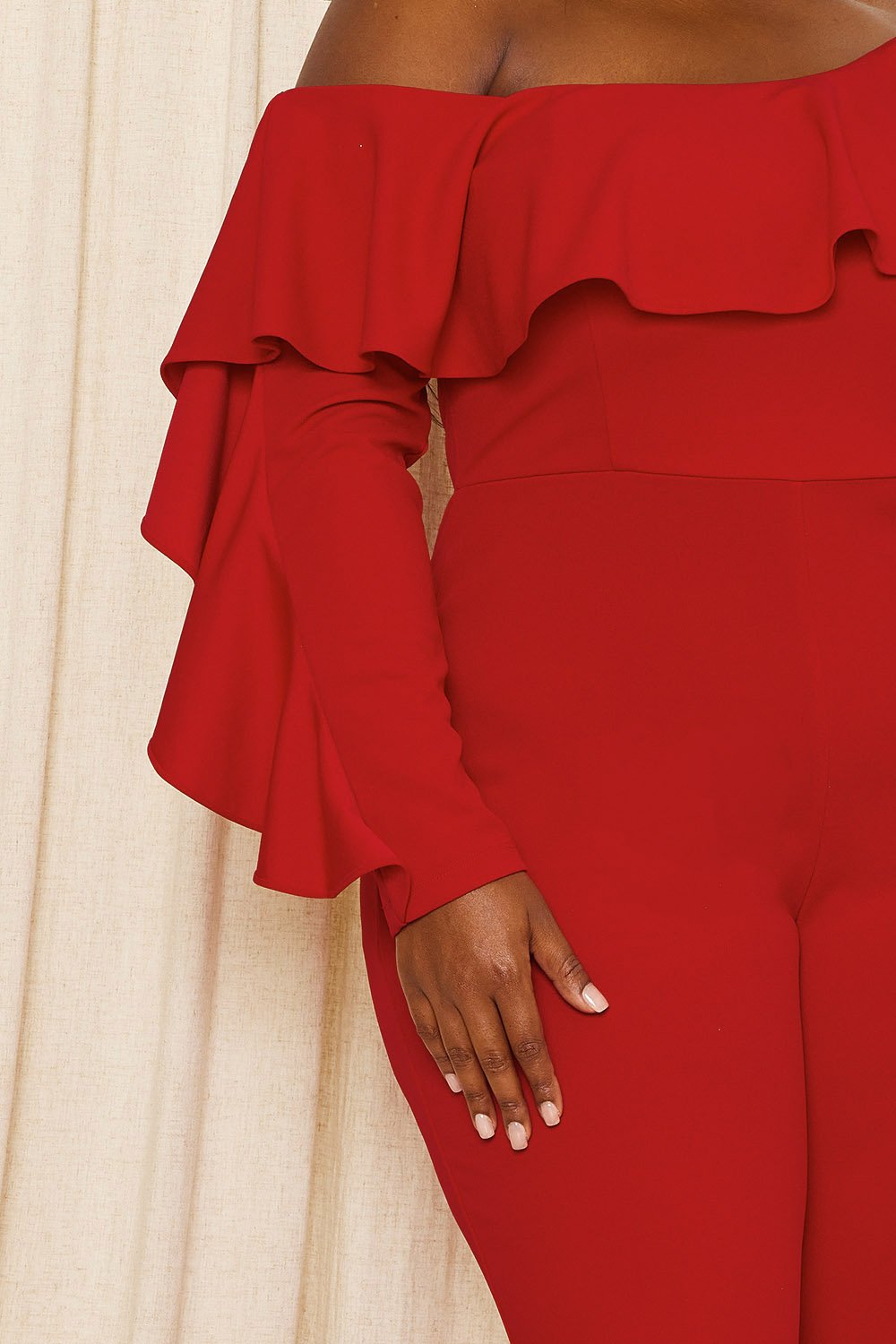 Symphony Jumpsuit - Ruffle One Shoulder Plus Size Night Out Jumpsuit | Zezebe