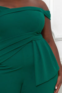 Symphony Jumpsuit - Off The Shoulder Plus Size Jumpsuit | Zezebe