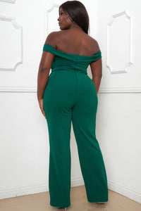 Symphony Jumpsuit - Off The Shoulder Plus Size Jumpsuit | Zezebe