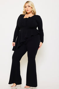 Symphony Jumpsuit - Peplum Top Plus Size Night Out Jumpsuit | Zezebe