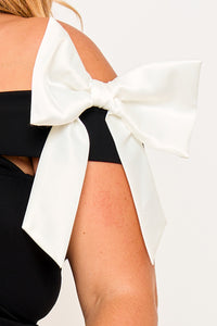 Color Contrast Off The Shoulder Plus Size Jumpsuit