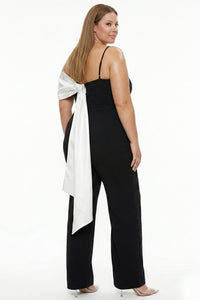 Satin Contrast Plus Size Jumpsuit