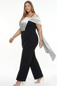 Satin Contrast Plus Size Jumpsuit