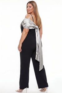 Satin Contrast Plus Size Jumpsuit