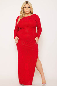 Symphony Dress - Patterned Rhinestone Plus Size Night Out Maxi Dress | Zezebe