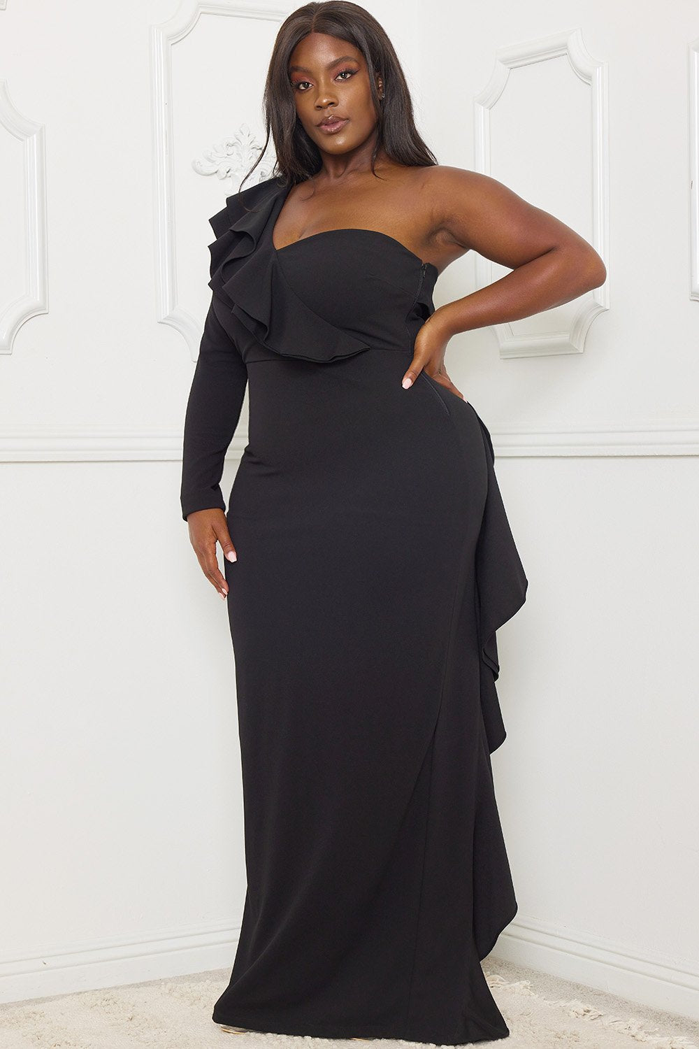 Symphony Dress - Double Ruffle Detail Maxi Dress | Zezebe