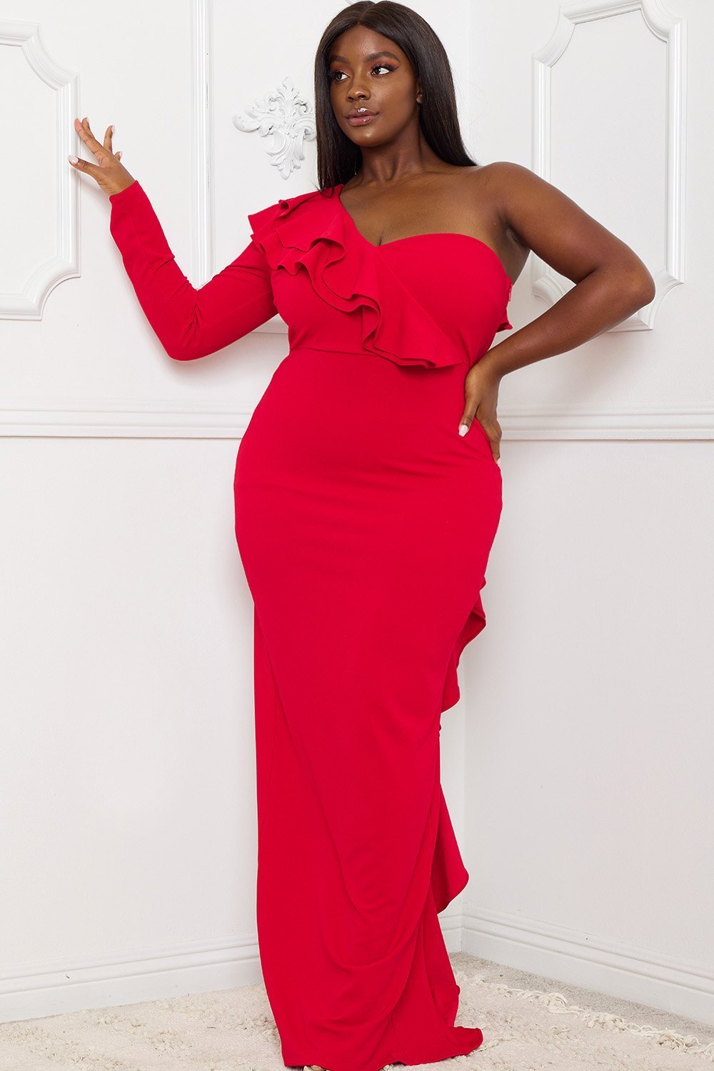 Symphony Dress - Double Ruffle Detail Maxi Dress | Zezebe