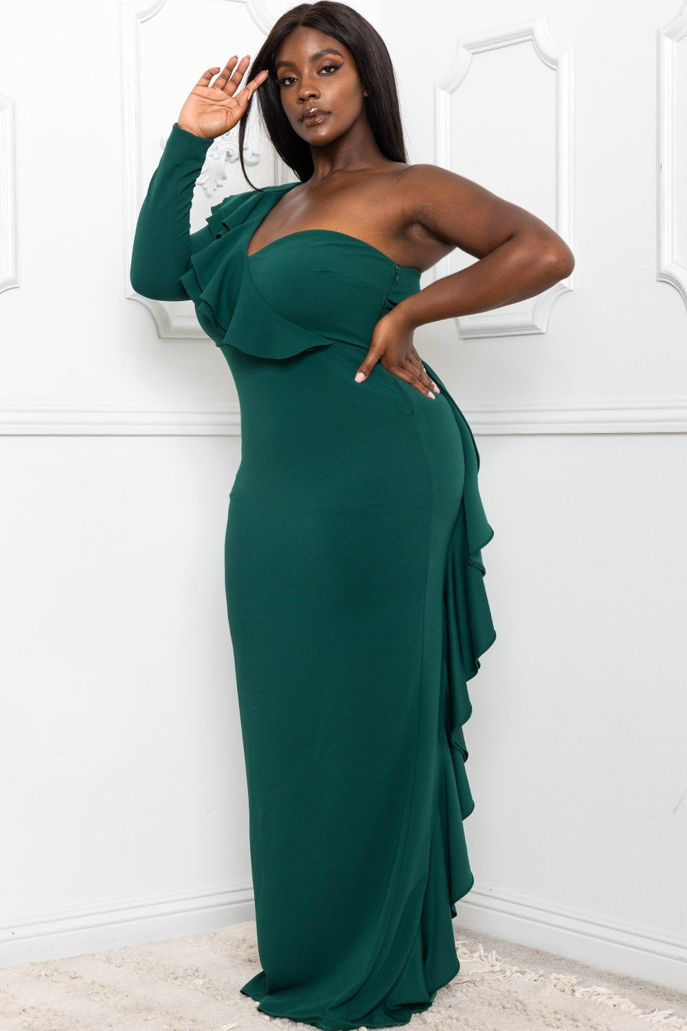 Symphony Dress - Double Ruffle Detail Maxi Dress | Zezebe