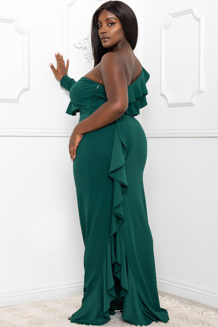 Symphony Dress - Double Ruffle Detail Maxi Dress | Zezebe