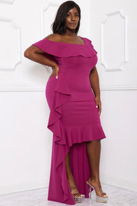 Symphony Dress - One Shoulder Ruffle Detailed Maxi Dress | Zezebe