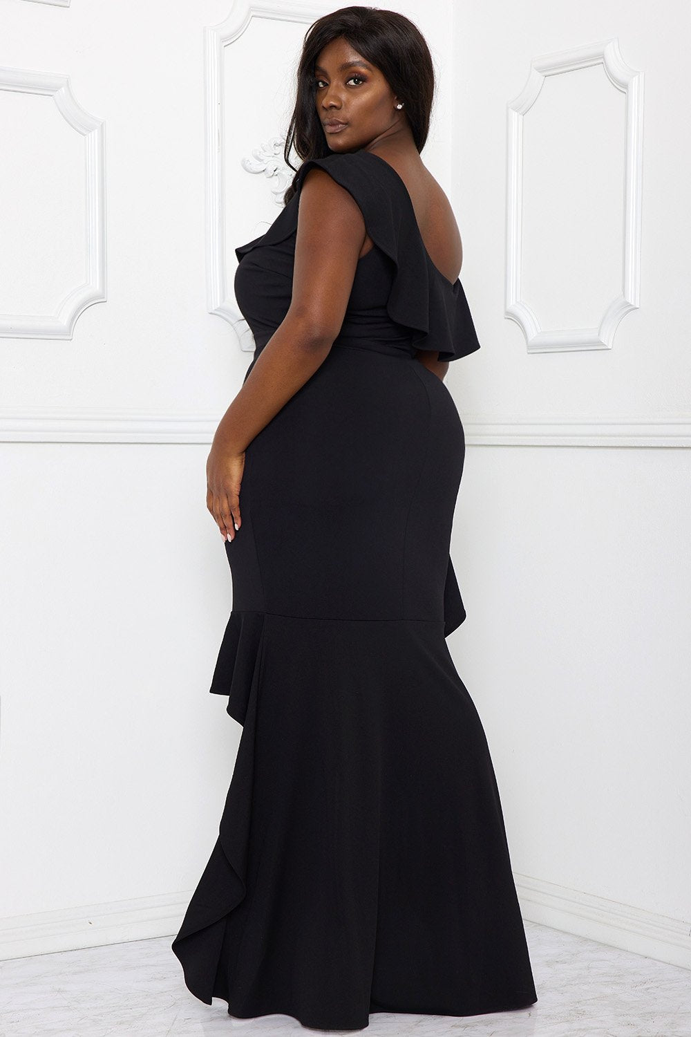 Symphony Dress - One Shoulder Ruffle Detailed Maxi Dress | Zezebe