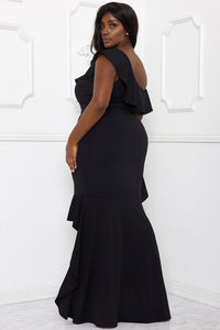 Symphony Dress - One Shoulder Ruffle Detailed Maxi Dress | Zezebe