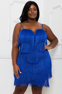 Plus Size Night Out Symphony Dress - Layered Fringe Mini Dress | Zezebe