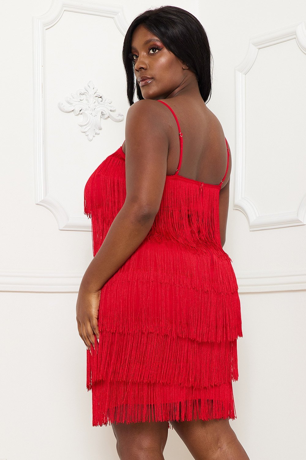 Plus Size Night Out Symphony Dress - Layered Fringe Mini Dress | Zezebe