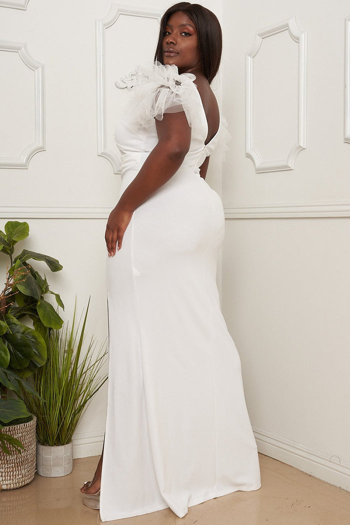 Symphony Dress - Mesh Tulle Shoudler Plus Size Maxi Dress | Zezebe