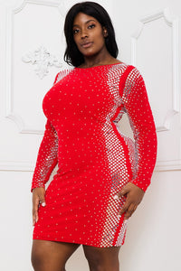 Symphony Dress - Square And Rhinestone Mesh Mini Dress | Zezebe