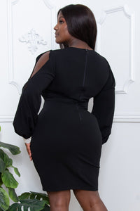 Symphony Dress - Rhinestone Cuffs Plus Size Mini Dress | Zezebe