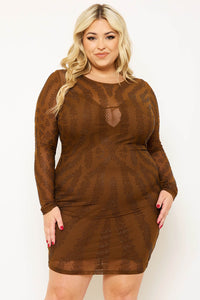 Symphony Dress - Animal Print Rhinestone Mesh Mini Dress | Zezebe