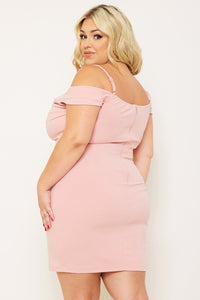 Symphony Dress - Rhinestone Trim Plus Size Night Out  Mini Dress | Zezebe