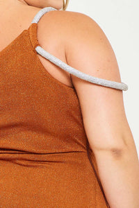 Symphony Dress - Glitter One Shoulder Plus Size Maxi Dress | Zezebe