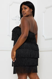 Symphony Dress - Layered Fringe Mini Dress | Zezebe