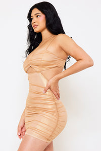 Symphony Dress - Metallic Micro Mini Dress | Zezebe