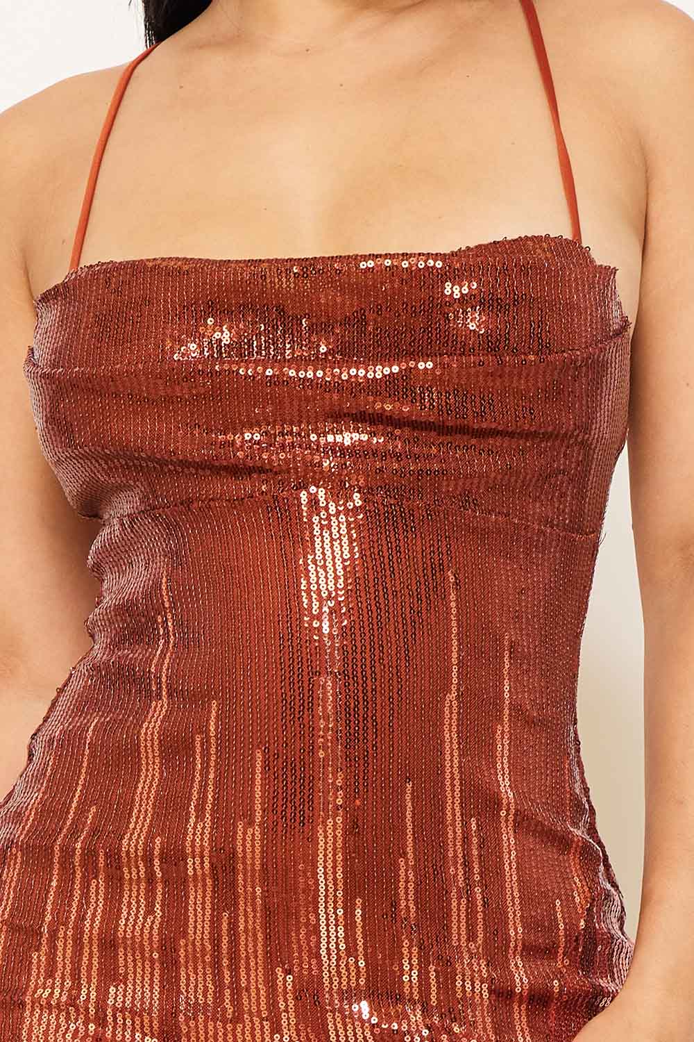 Symphony Dress - Sequin Two-Town Midi Dress | Zezebe