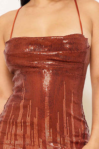 Symphony Dress - Sequin Two-Town Midi Dress | Zezebe