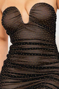 Rhinestone Sweetheart Midi Dress