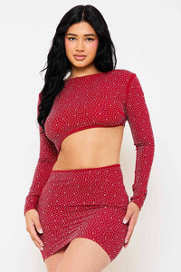 Rhinestone Cutout Waist Mini Dress