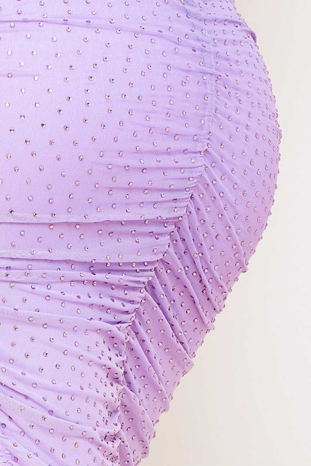 Ombre Rhinestone Off The Shoulder Midi Dress