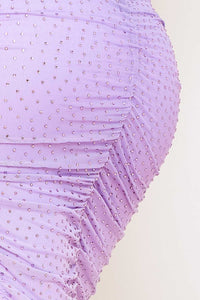 Ombre Rhinestone Off The Shoulder Midi Dress