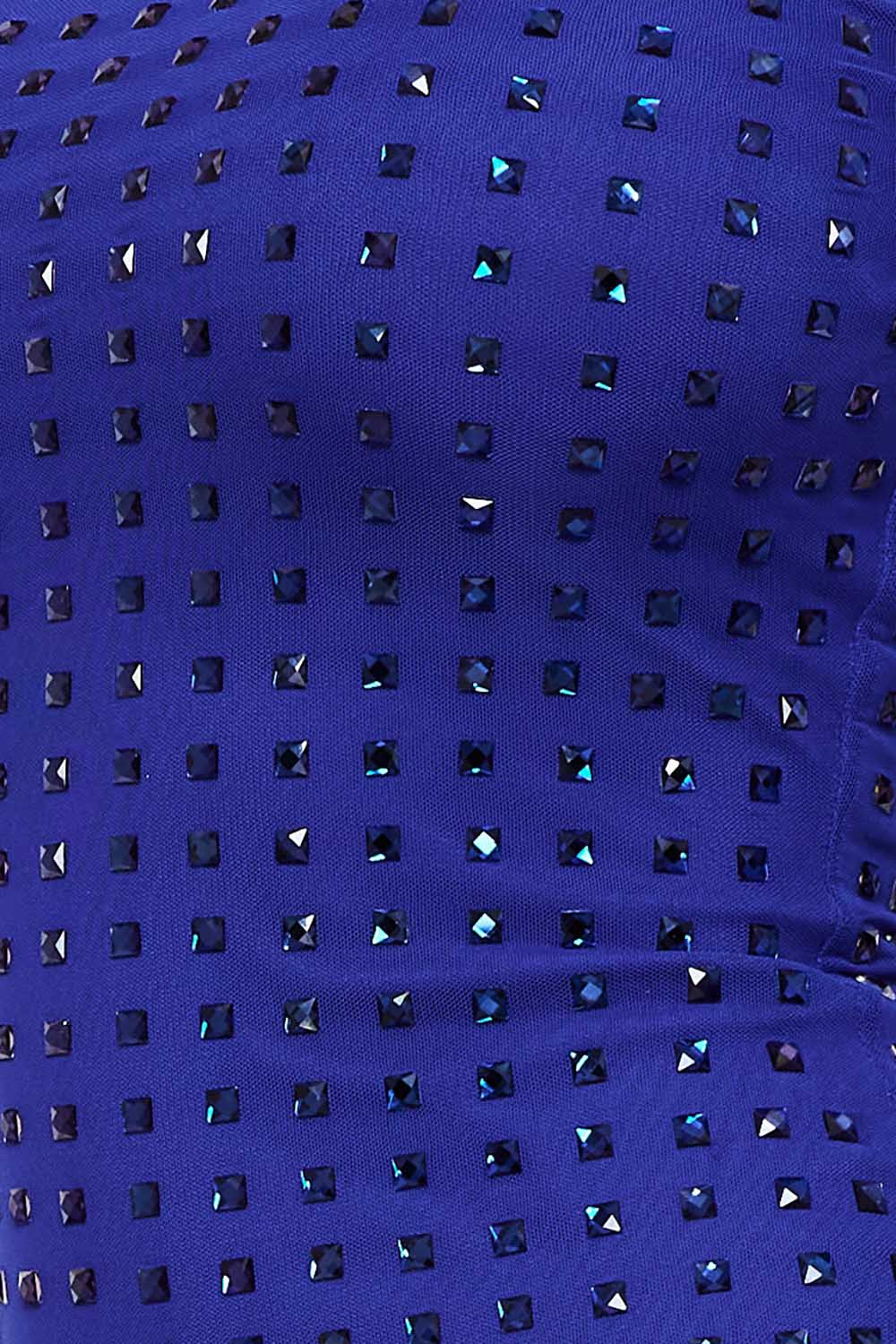 Symphony Dress - Square Rhinestone Long Sleeve Mini Dress | Zezebe