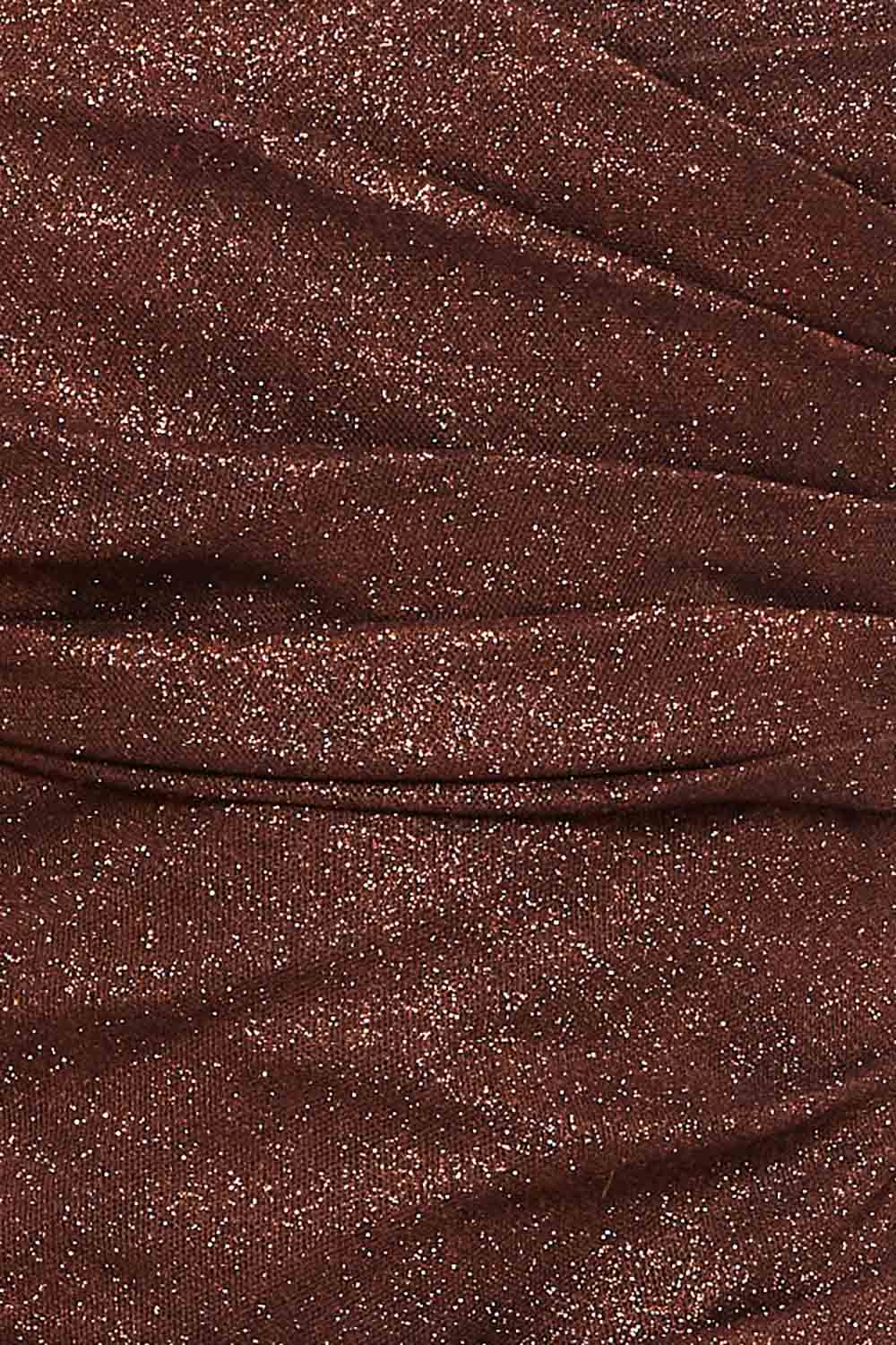 Bonded Mesh Shiny Knit Pleated Mini Dress
