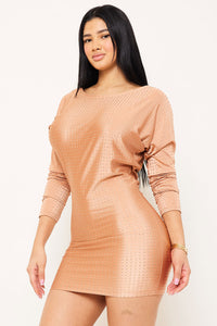 Shakira Rib With Rhinestone Mini Dresss
